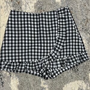 Black and White Checkered Skort